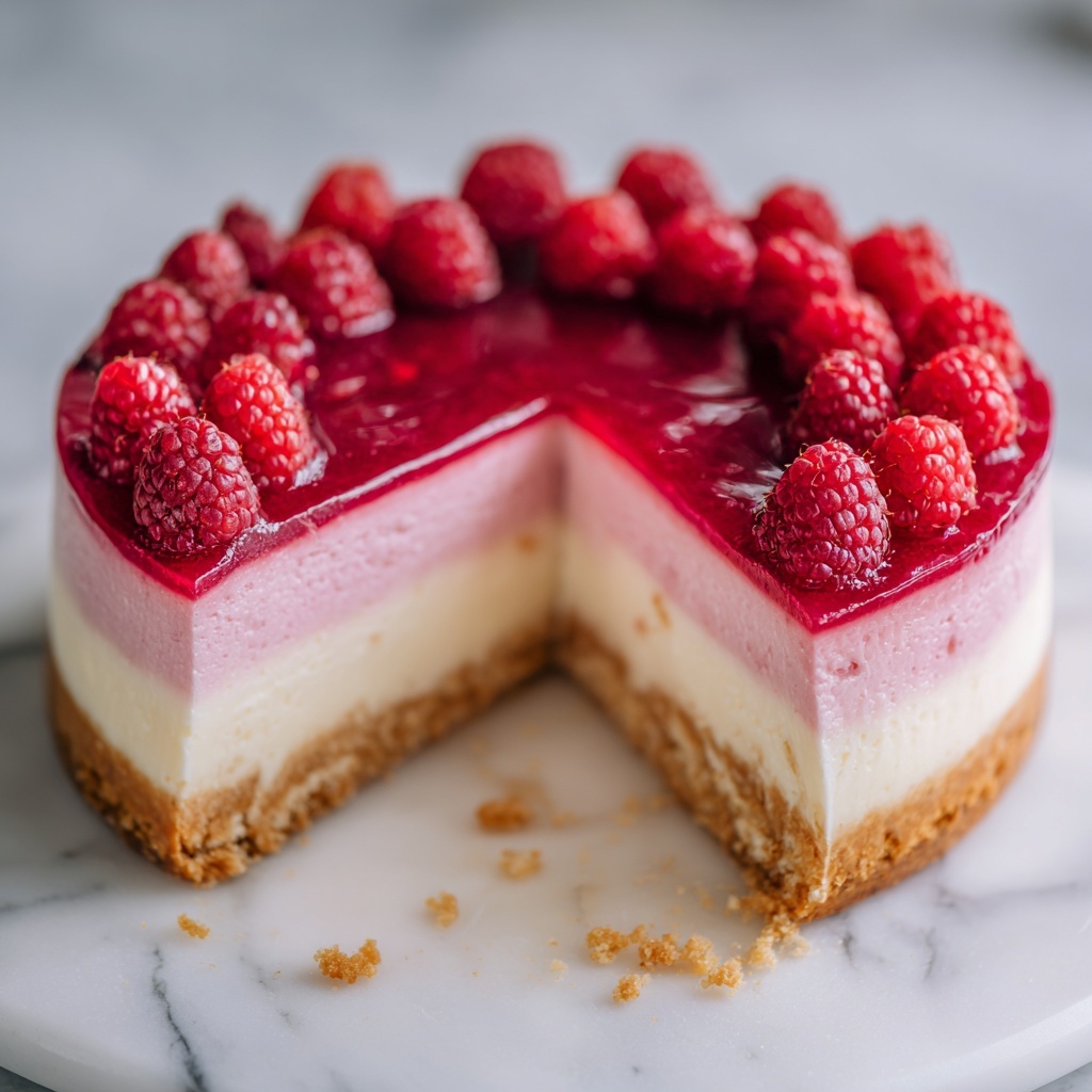 Easy Baked Raspberry Cheesecake Recipe - Recipe Image
