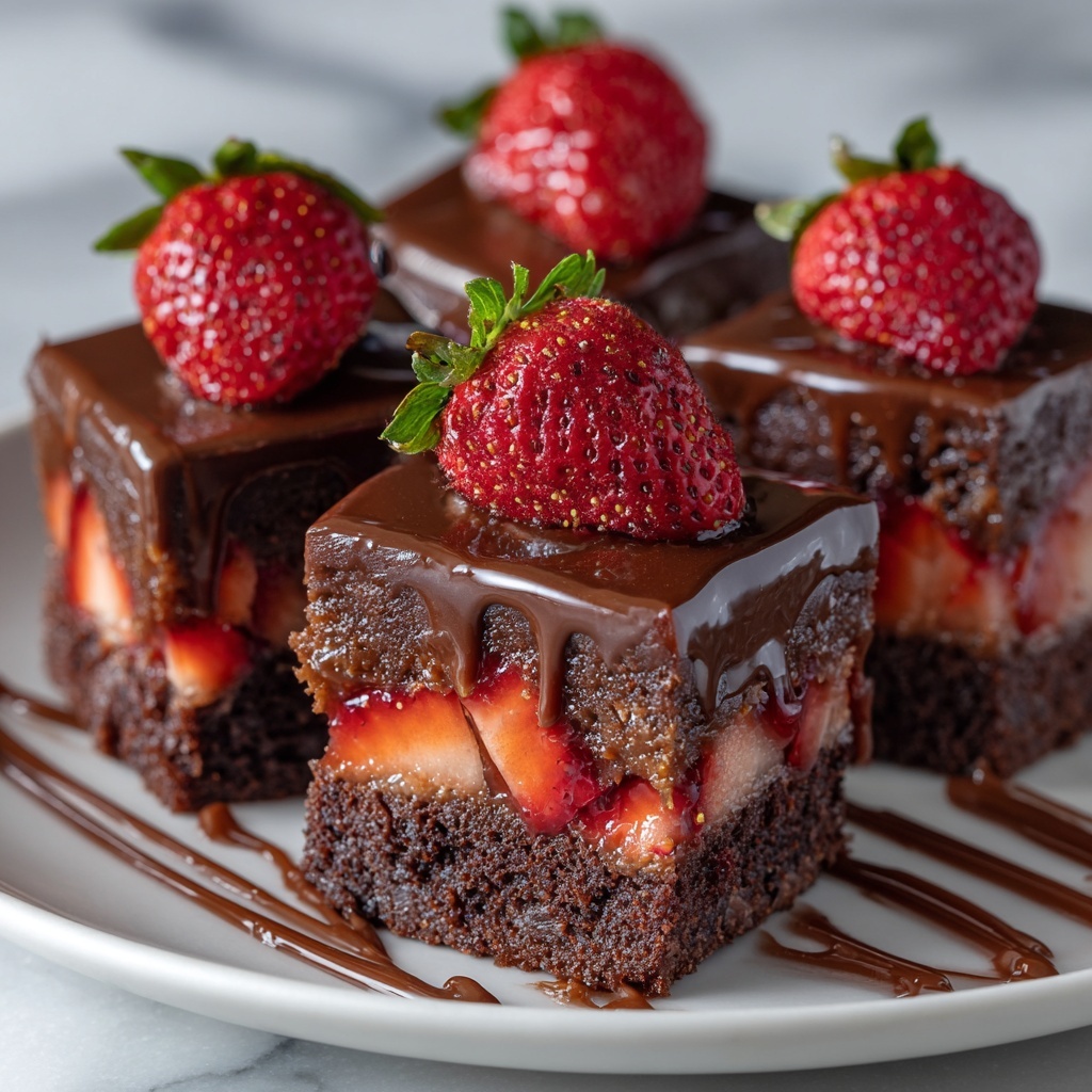 Chocolate Covered Strawberry Brownies Recipe - Recipe Image