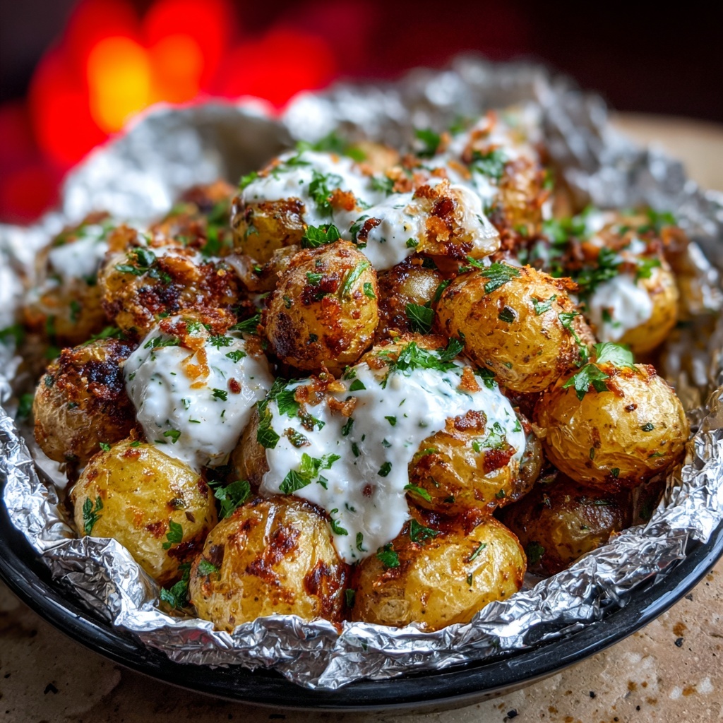 Cheesy Foil Pack Potatoes Recipe - Recipe Image