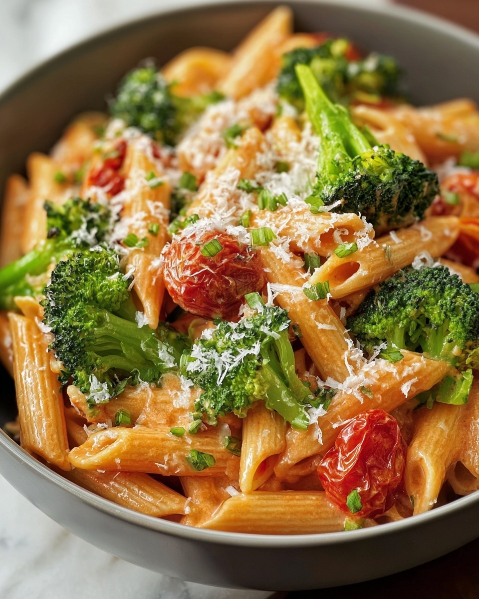 Creamy Tomato Pasta with Broccoli Recipe - Recipe Image