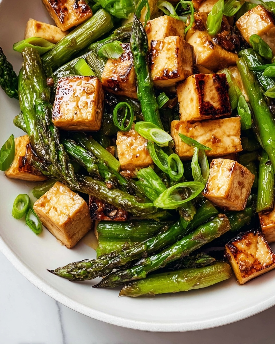 Miso-Chile Asparagus with Tofu Recipe - Recipe Image