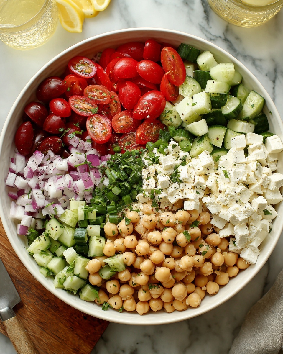 Chickpea Cucumber Feta Salad Recipe - Recipe Image