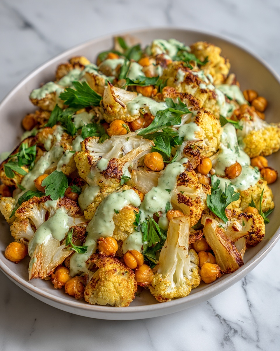 Roasted Cauliflower and Chickpeas with Herby Tahini Sauce Recipe - Recipe Image