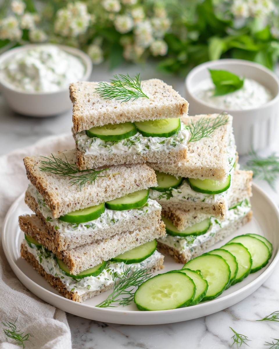 Cucumber Tea Sandwiches Recipe - Recipe Image