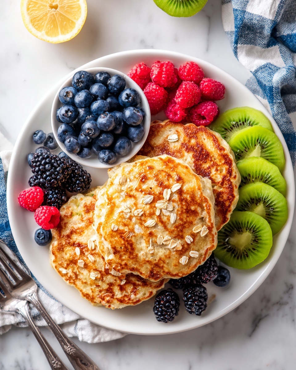 Oatmeal Pancakes with Fresh Fruit Recipe - Recipe Image