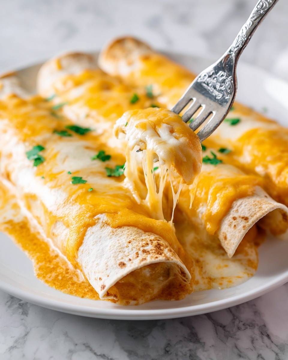 Chicken Enchiladas with Sour Cream White Sauce Recipe - Recipe Image