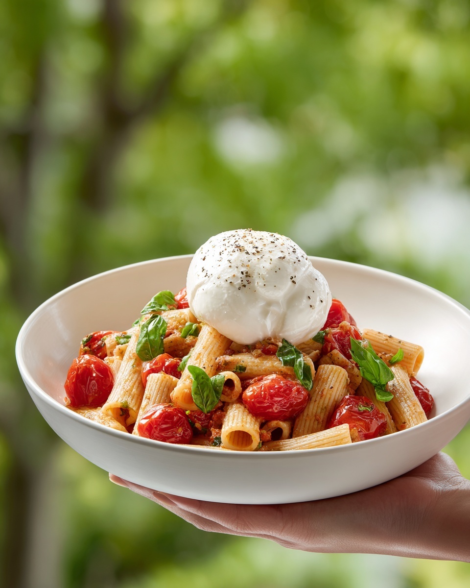 Rigatoni with Burrata and Burst Tomatoes Recipe - Recipe Image