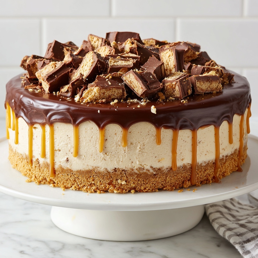 No Bake Twix Cheesecake Recipe - Recipe Image