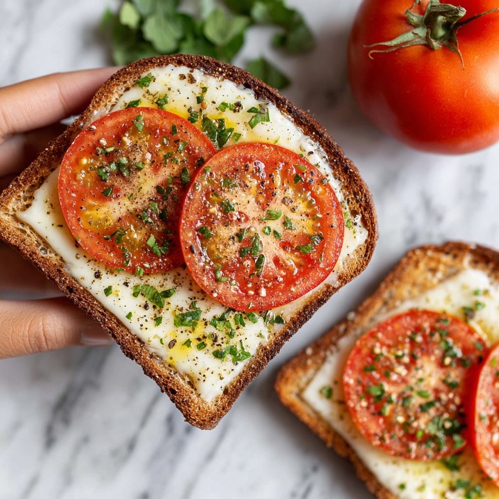Garlic Butter Tomato Cheese Bread Recipe - Recipe Image