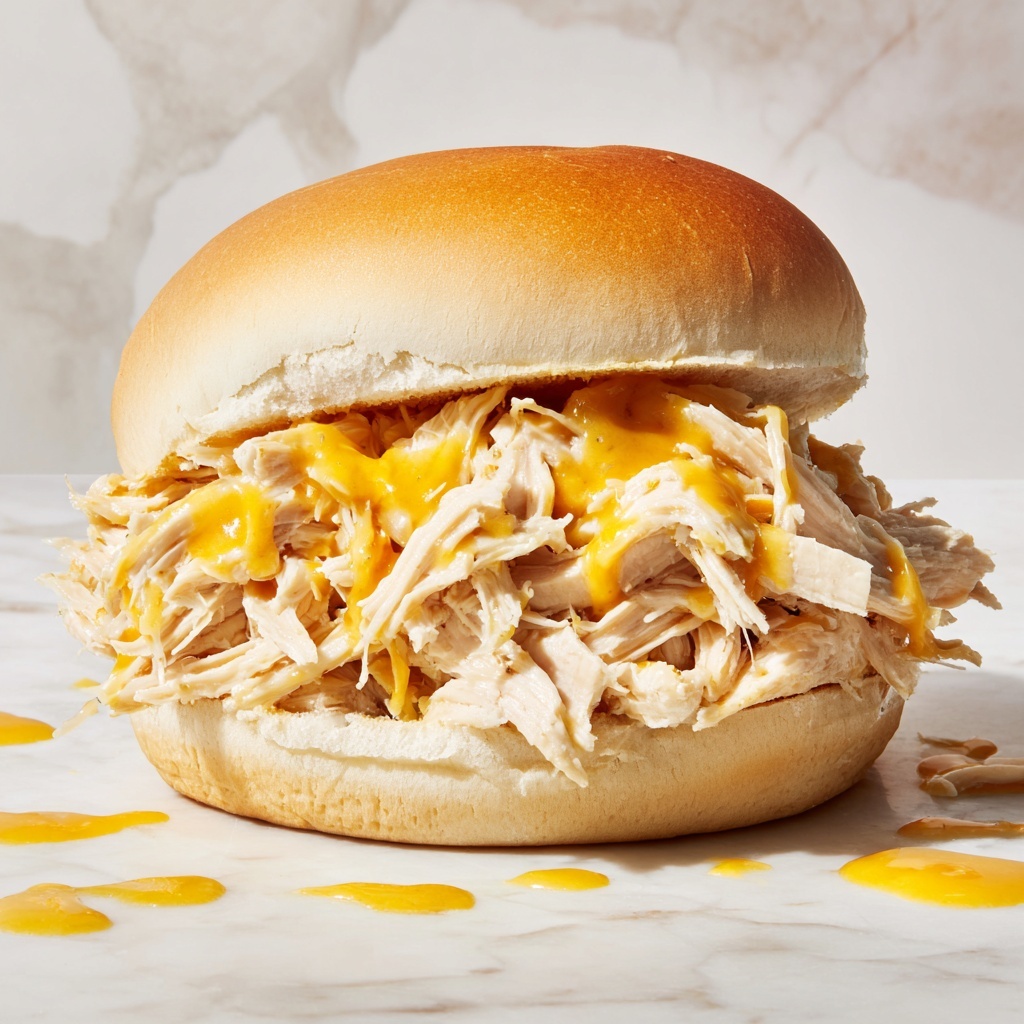 Spicy Shredded Buffalo Chicken Sandwich Recipe - Recipe Image