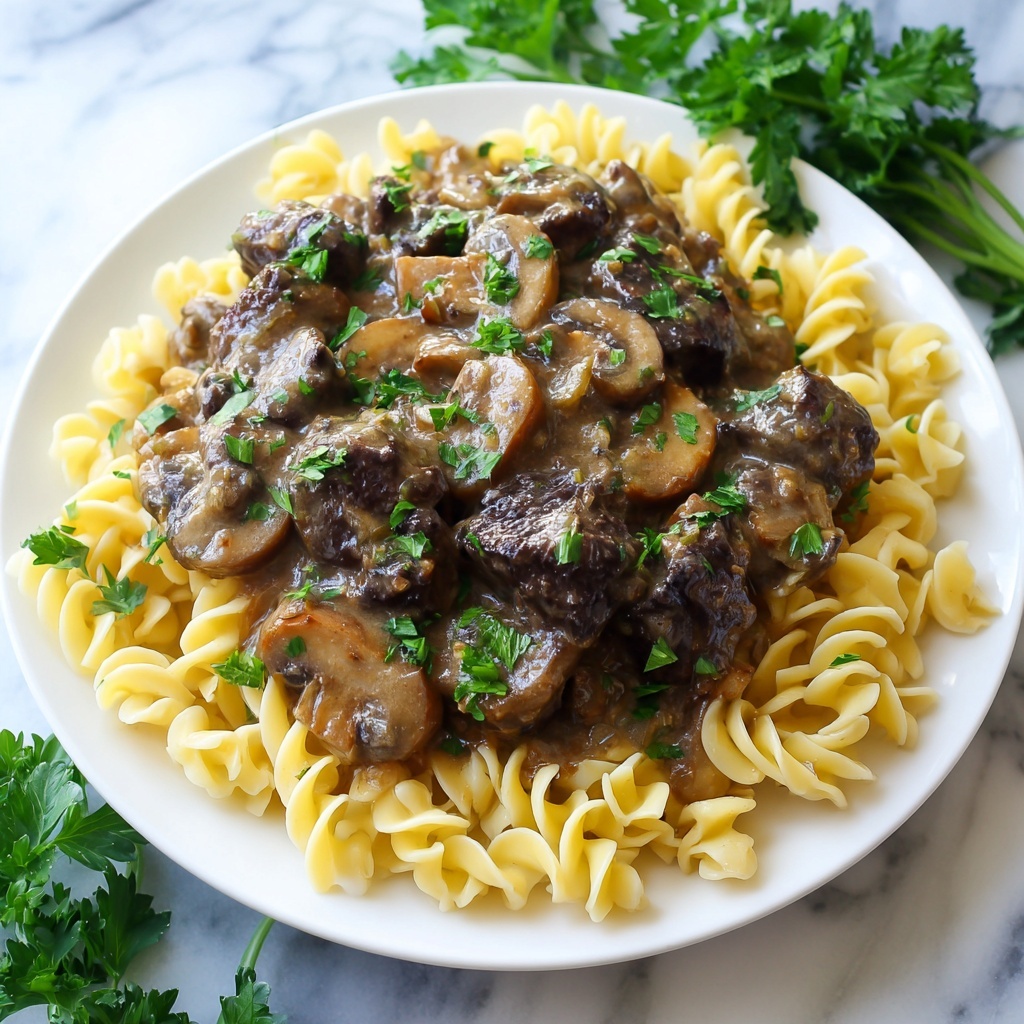 Creamy Slow Cooker Beef Stroganoff Recipe - Recipe Image