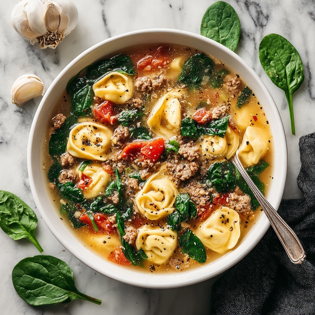 Creamy Tuscan Garlic Tortellini Soup Recipe - Recipe Image