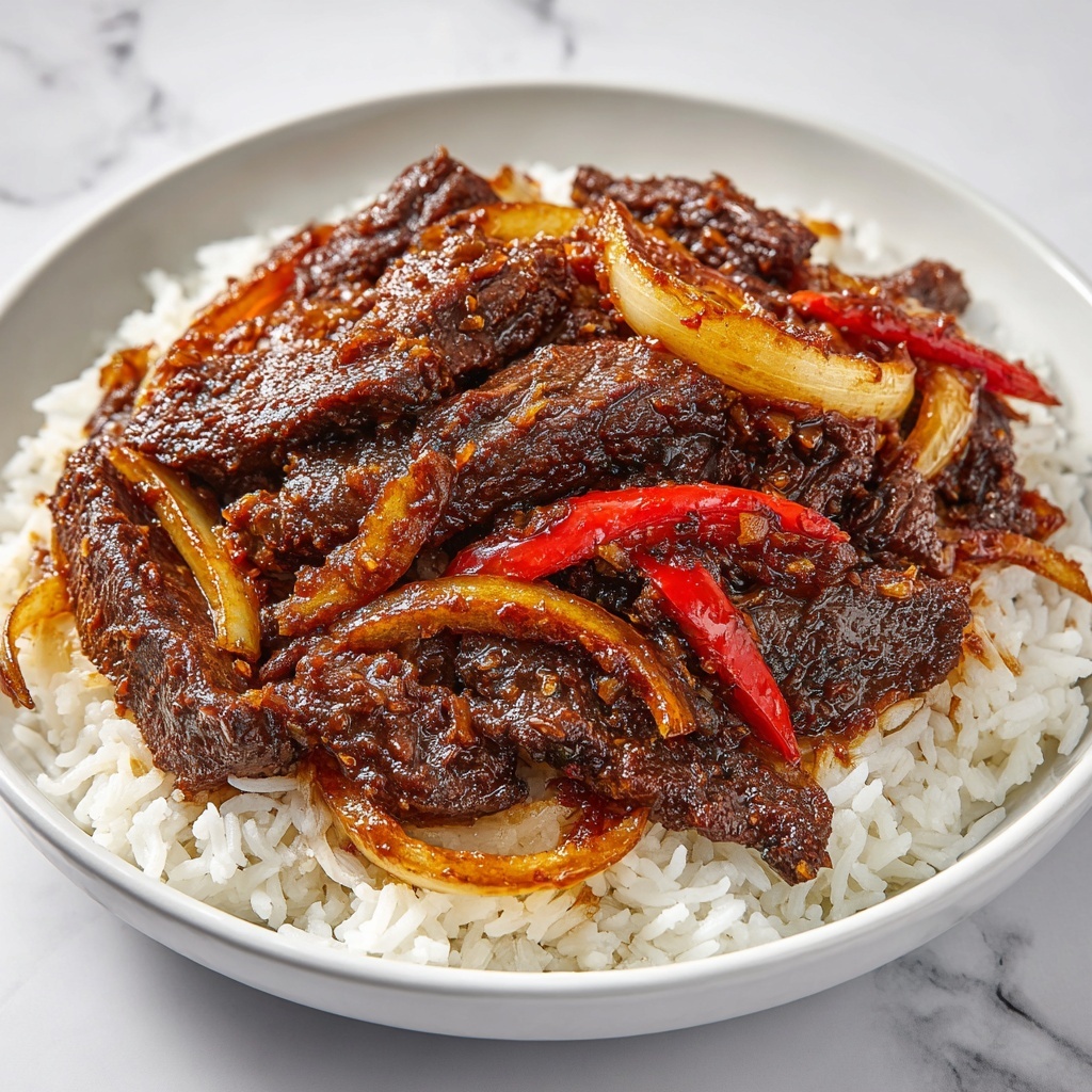 Sizzling Chinese Pepper Steak with Onions Recipe - Recipe Image