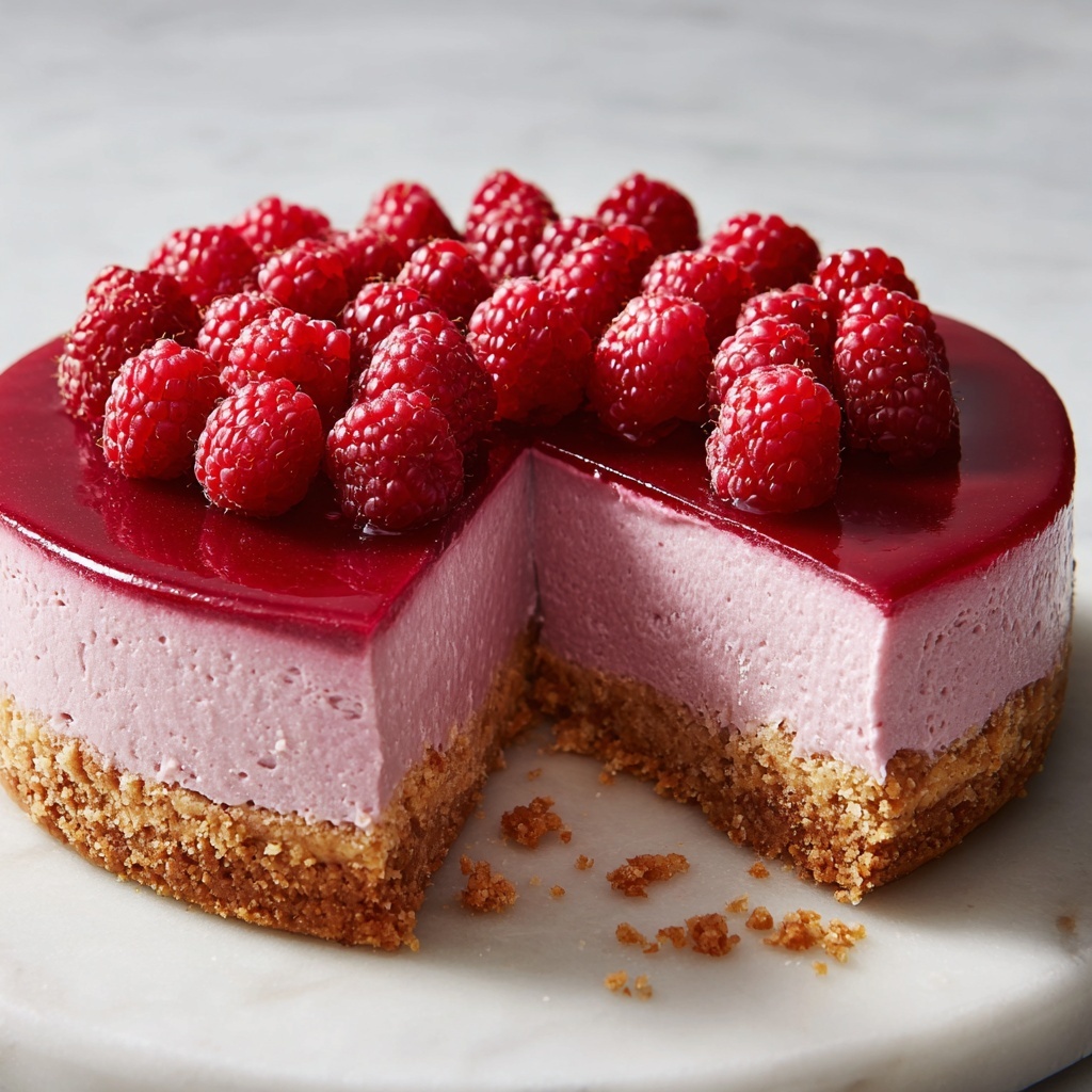 Easy Baked Raspberry Cheesecake Recipe - Recipe Image