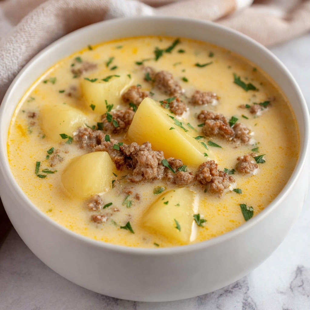 Creamy Potato & Sausage Soup Recipe - Recipe Image