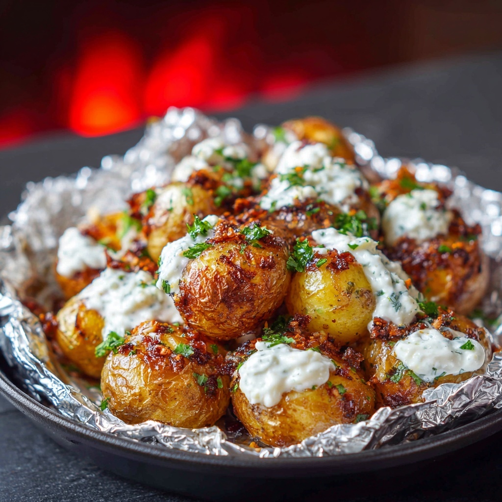 Cheesy Foil Pack Potatoes Recipe - Recipe Image