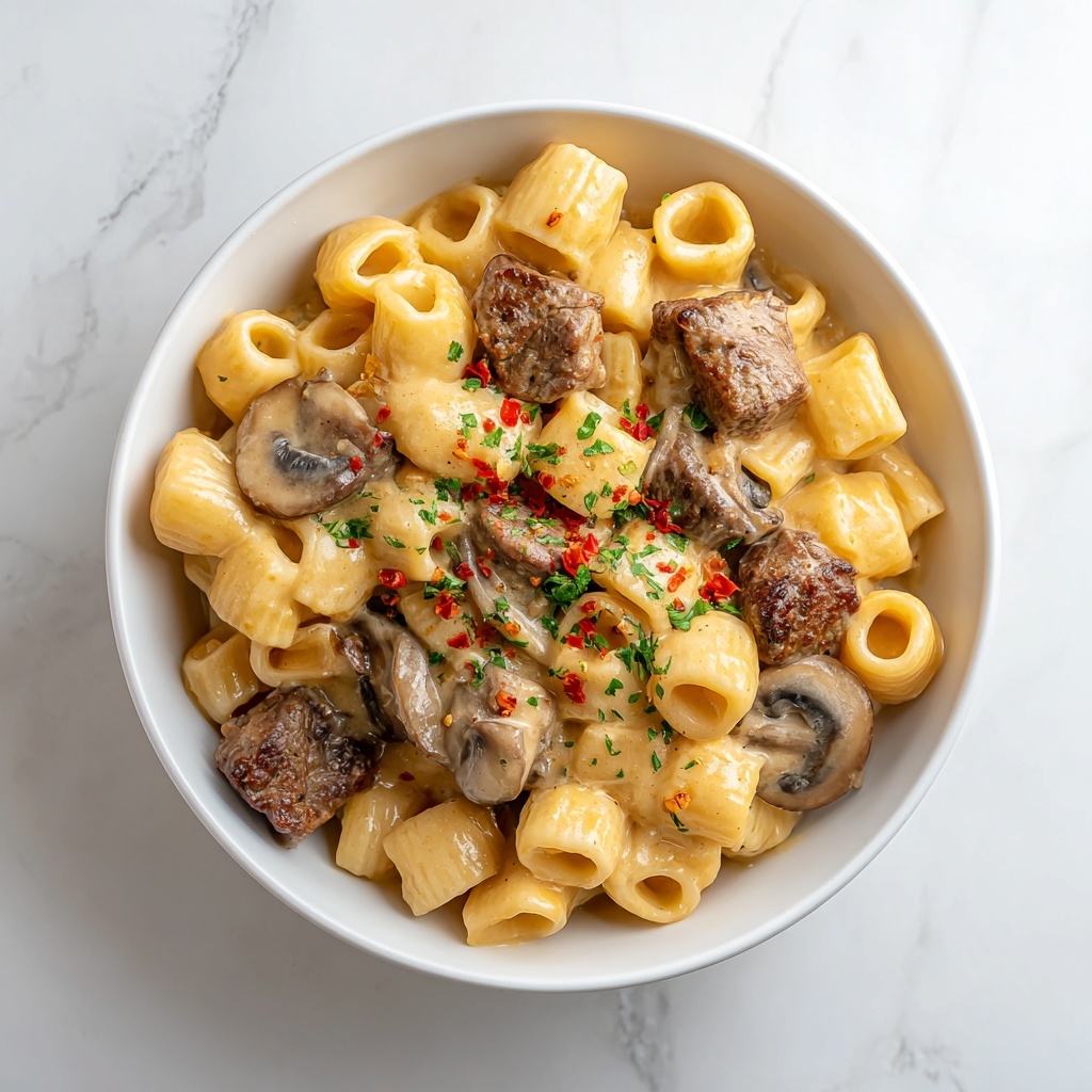 Creamy Beef and Mushroom Macaroni Recipe - Recipe Image