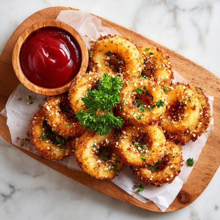 Crispy Onion Rings Drizzled with Spicy Mayo Recipe