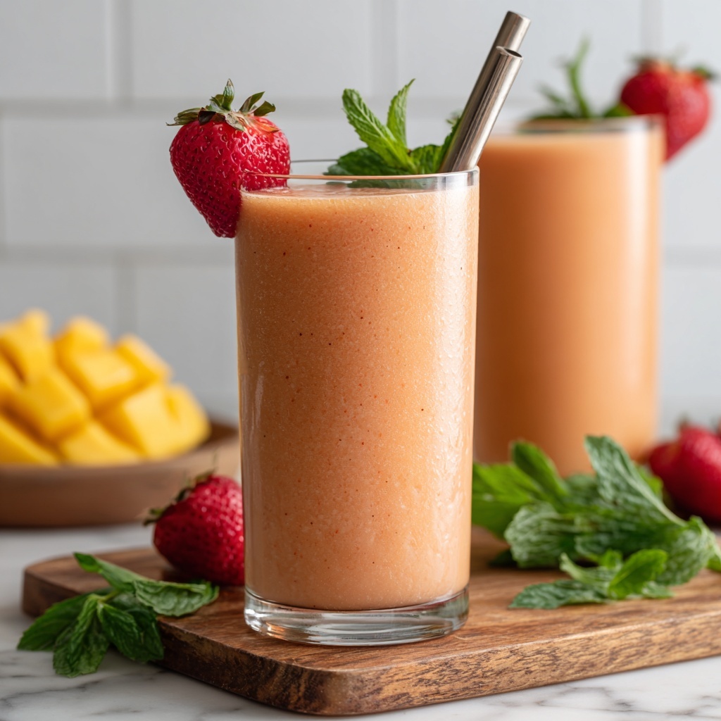 Tropical Strawberry Mango Smoothie Recipe - Recipe Image