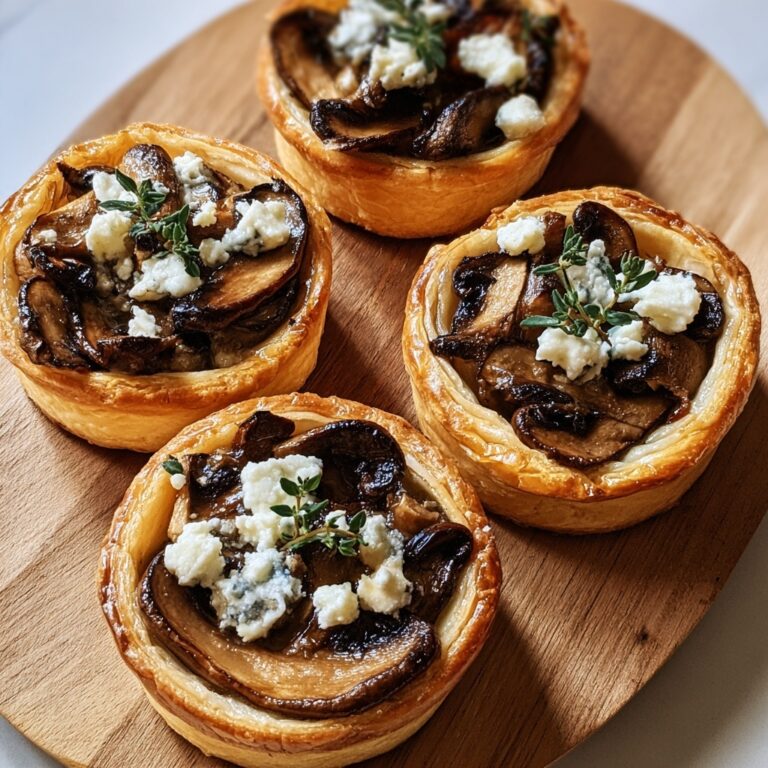 Mushroom Shallot and Herbed Goat Cheese Tarts Recipe