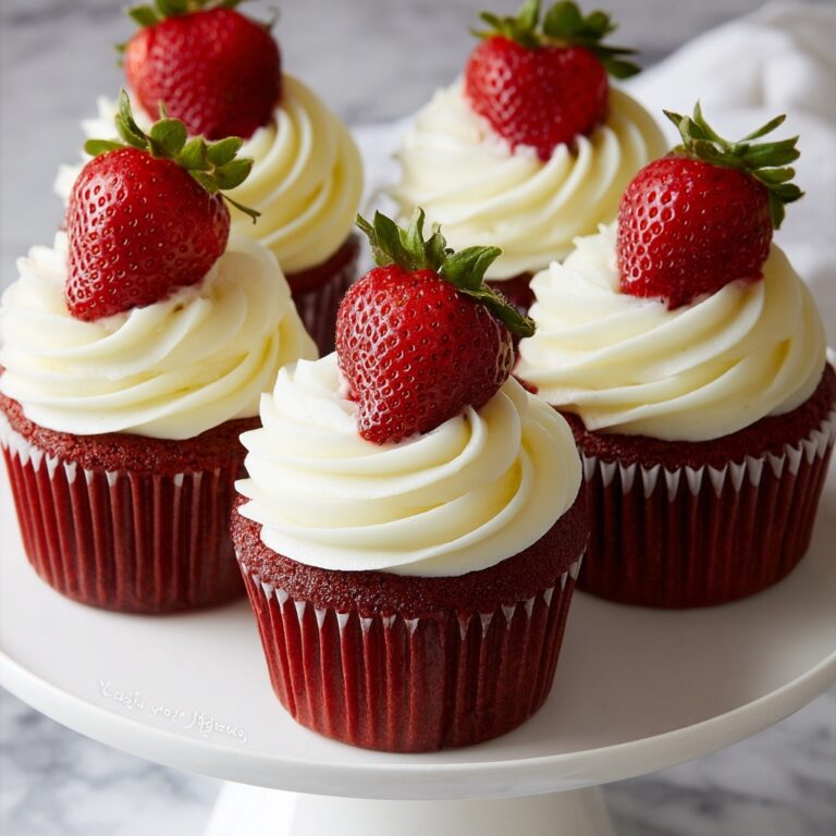 Strawberry Cheesecake Red Velvet Cupcakes Recipe