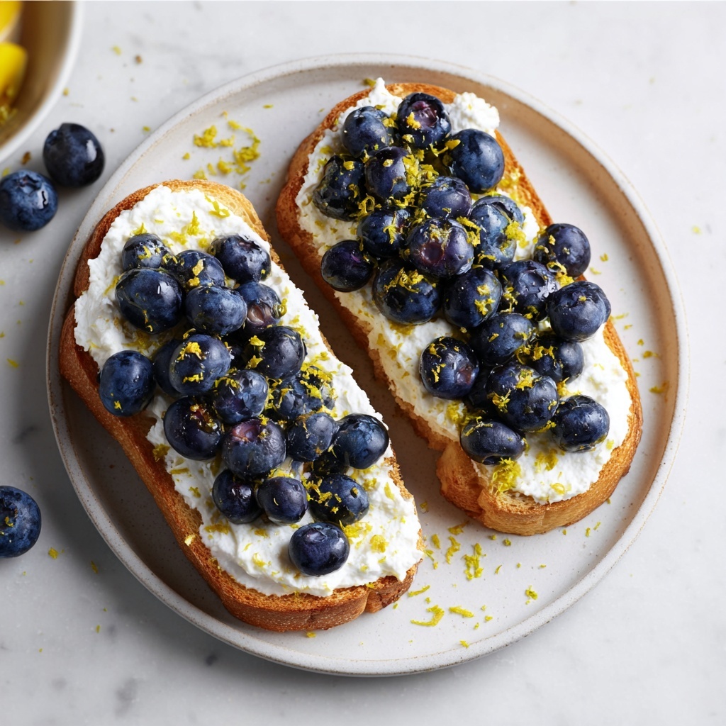 Lemon Blueberry Ricotta Toast With Honey Recipe - Recipe Image
