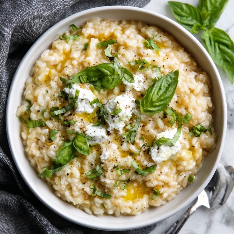 Basil Leek Goat Cheese Risotto Recipe