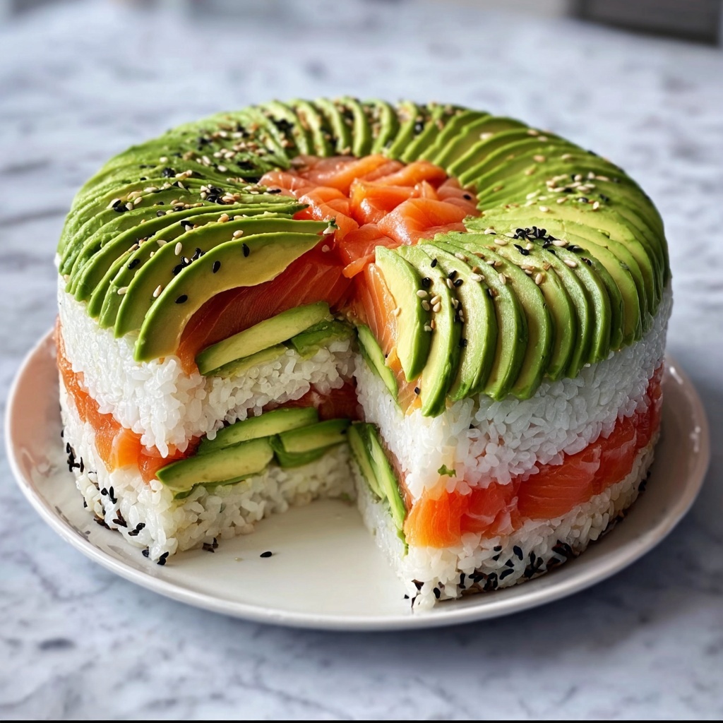 Avocado Sushi Cake Recipe - Recipe Image