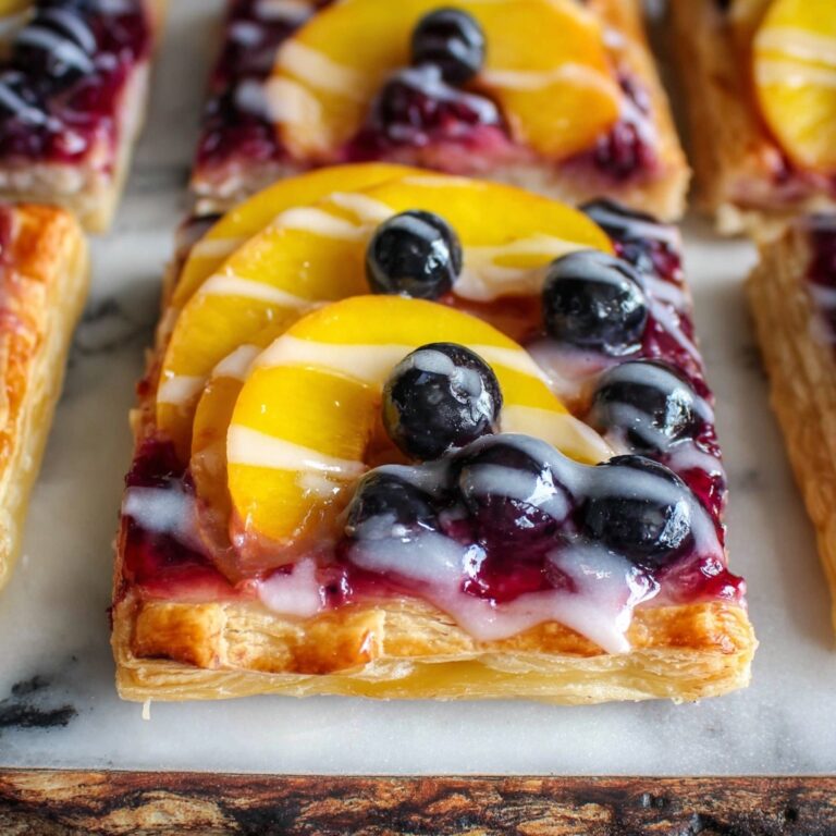 Blueberry Peach Tart with Vanilla Glaze Recipe