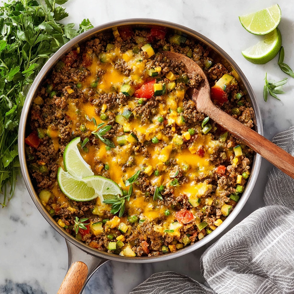 One-Pan Taco Zucchini Skillet Recipe - Recipe Image