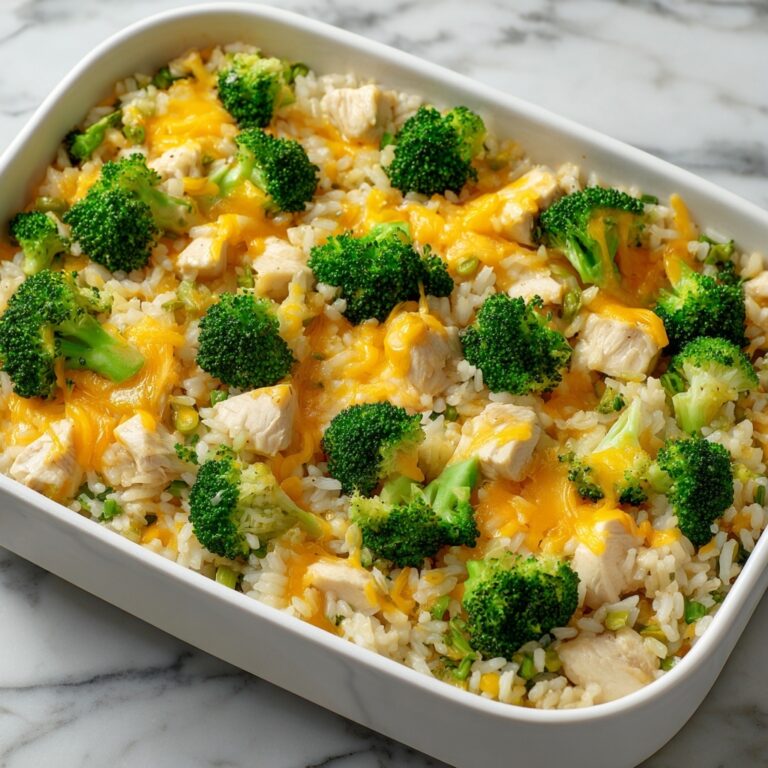 Easy Cheesy Chicken Broccoli Rice Casserole Recipe