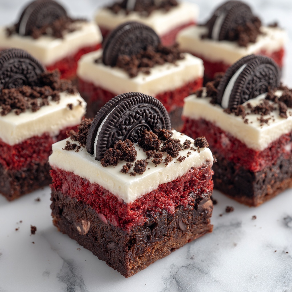 Cookies & Cream Red Velvet Brownies Recipe - Recipe Image