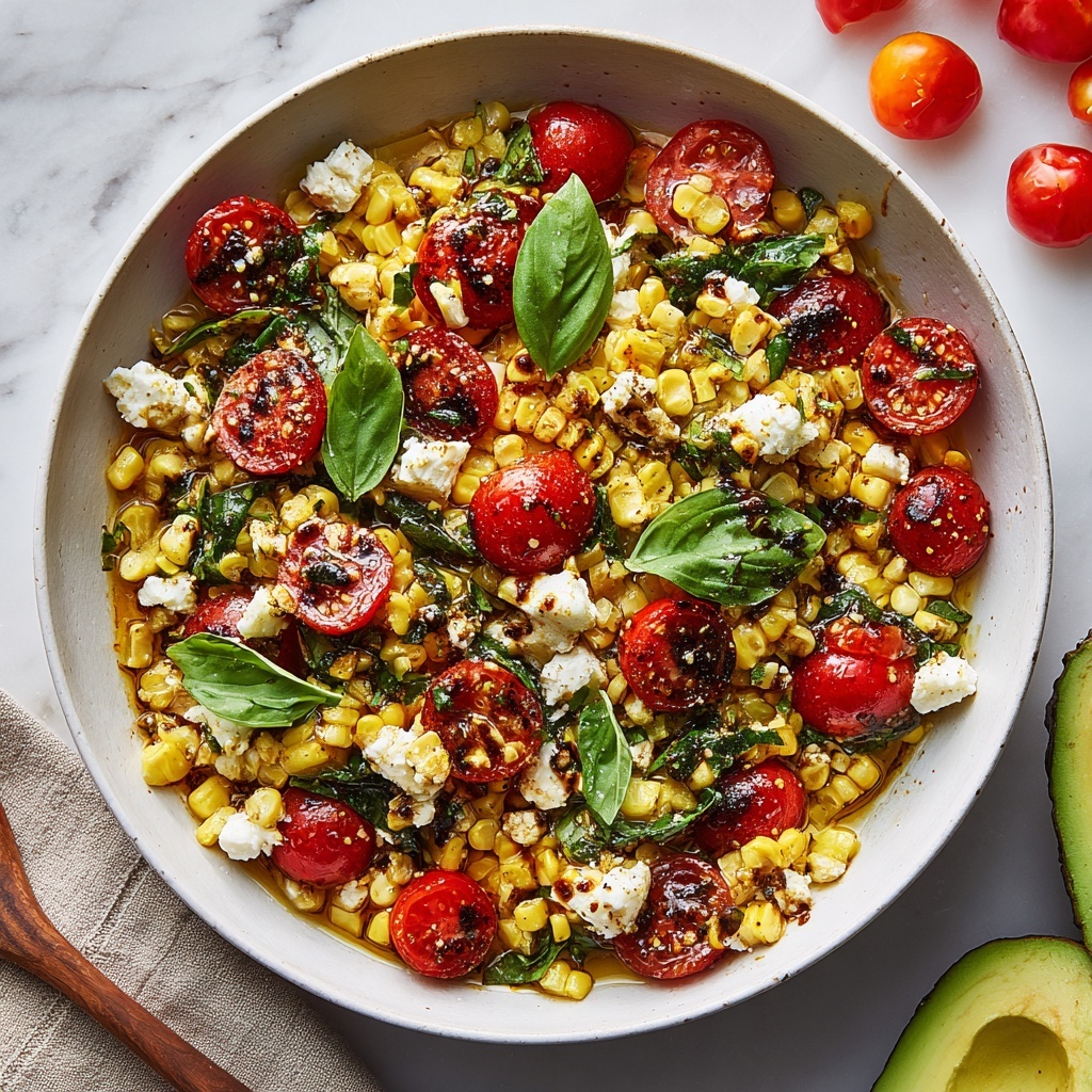 Fresh Corn and Tomato Caprese Salad Recipe - Recipe Image