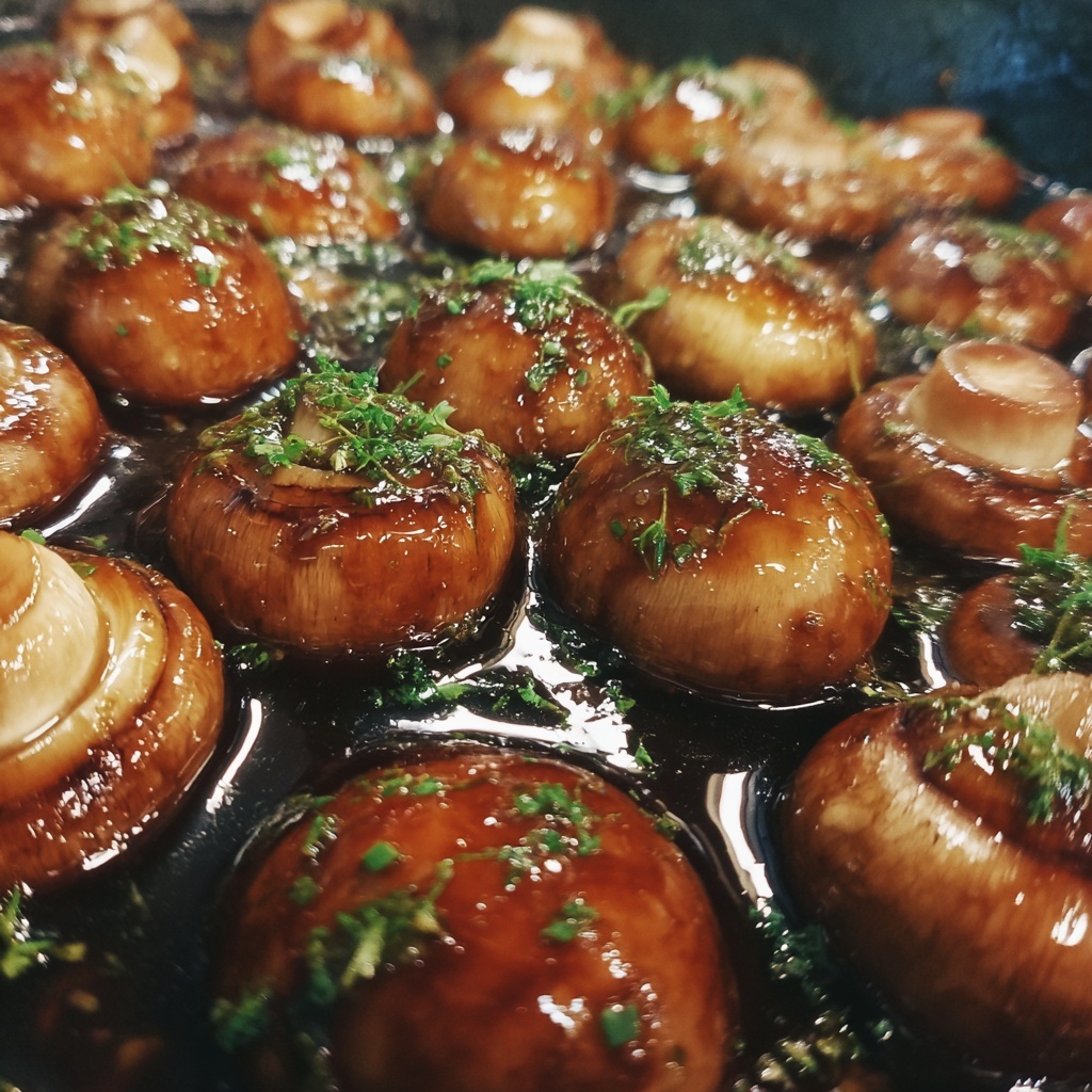 Balsamic Soy Roasted Garlic Mushrooms Recipe - Recipe Image