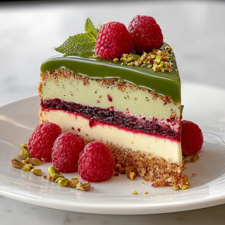 Elegant Pistachio Raspberry Crunch Cheesecake Recipe