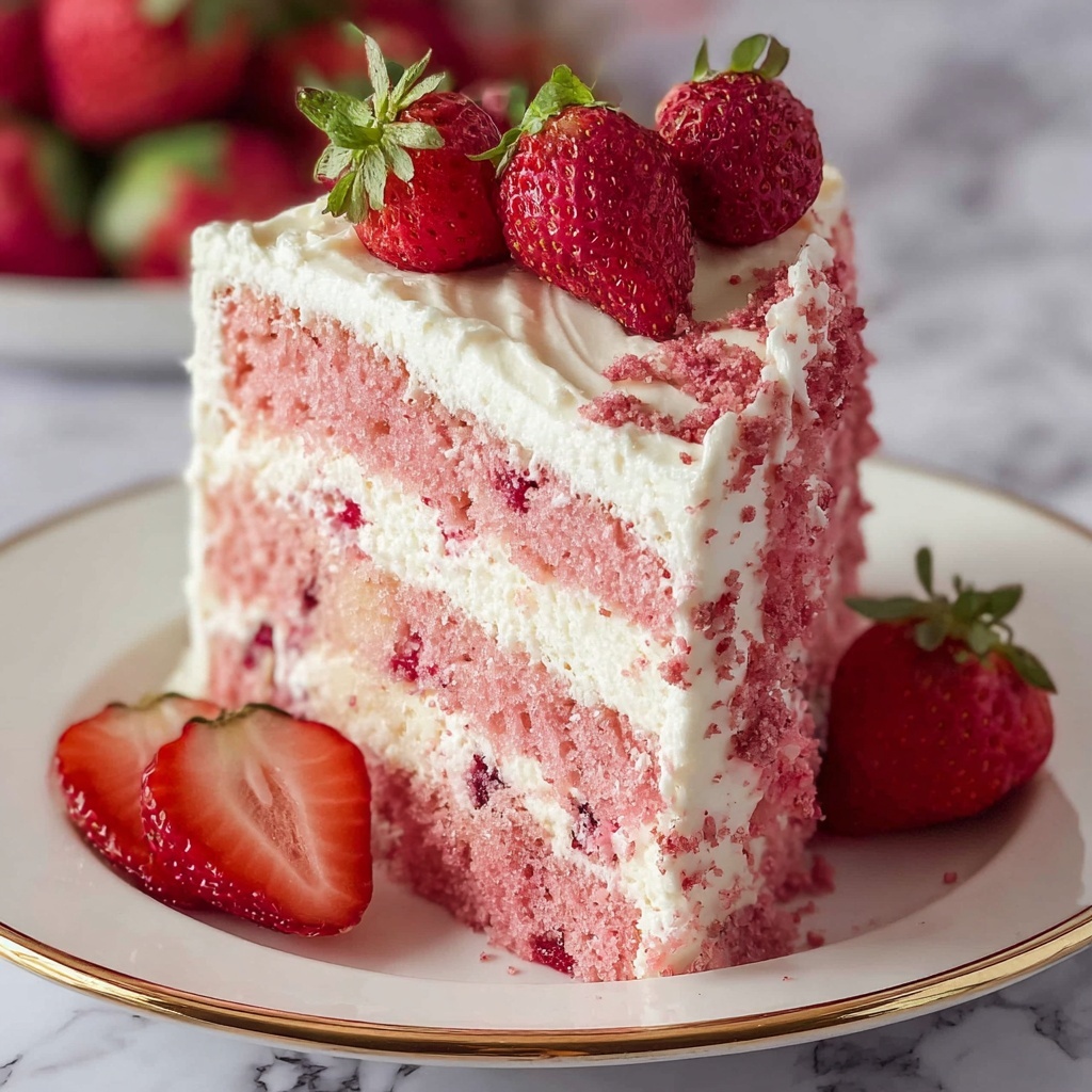 Double Strawberry Cake Recipe - Recipe Image