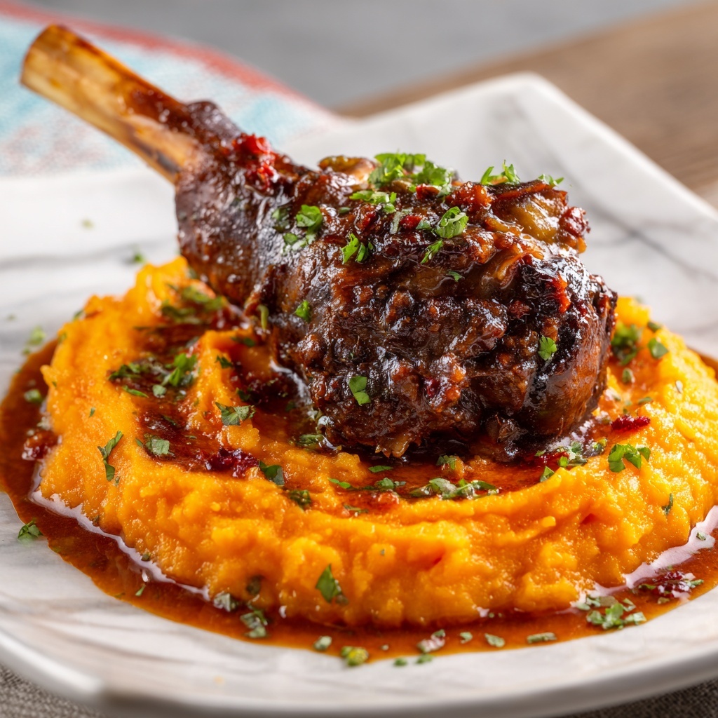 Braised Lamb Shanks with Root Vegetables Recipe - Recipe Image