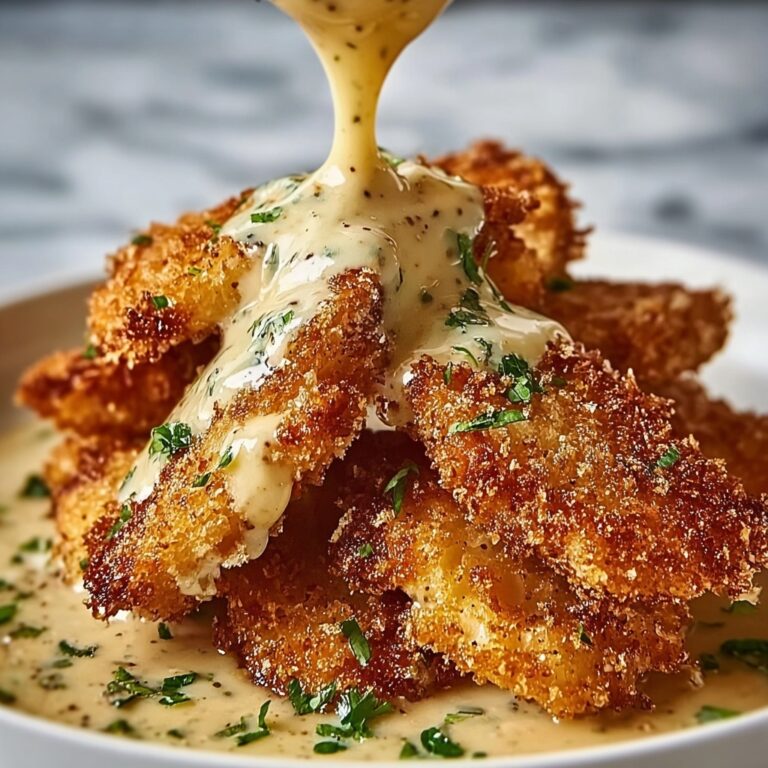 Crispy Parmesan Chicken with a Rich Garlic Sauce Recipe