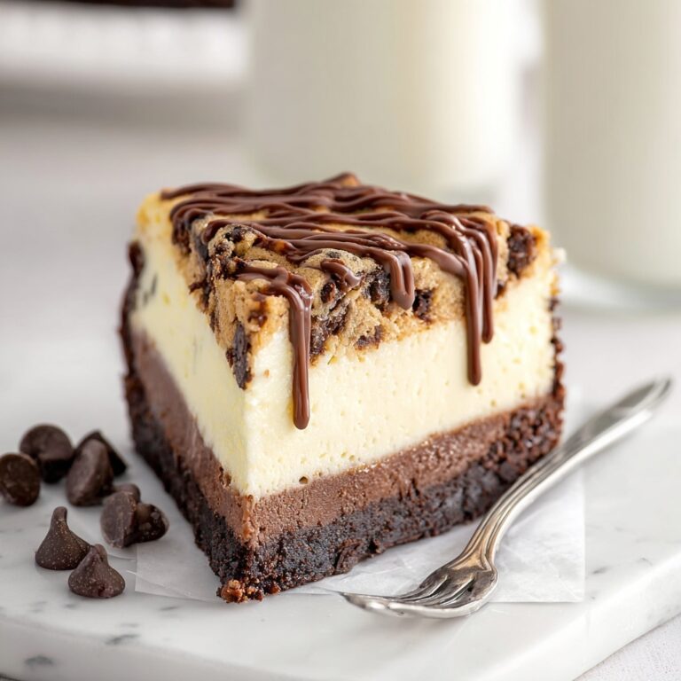 Brownie Bottom Cookie Dough Cheesecake Bars Recipe