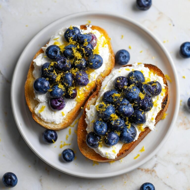 Lemon Blueberry Ricotta Toast With Honey Recipe