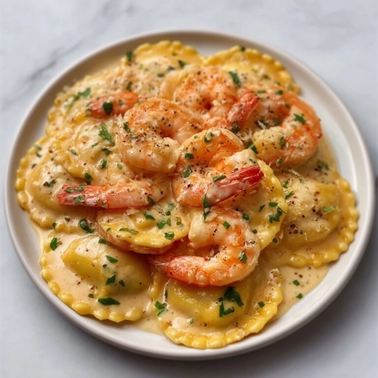 Shrimp and Lobster Ravioli with Creamy Garlic Butter Sauce Recipe
