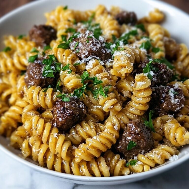 Beef Rotini with Garlic Parmesan Sauce Recipe