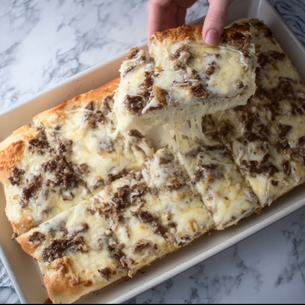 Steak Garlic Cheese Bread Recipe - Recipe Image