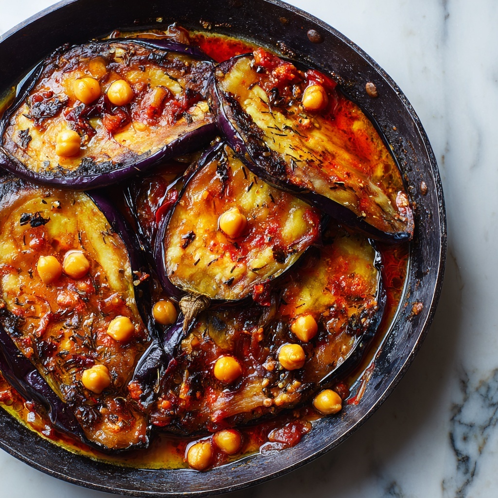 Calabrian Chili Butter Eggplant with Crispy Chickpeas Recipe - Recipe Image
