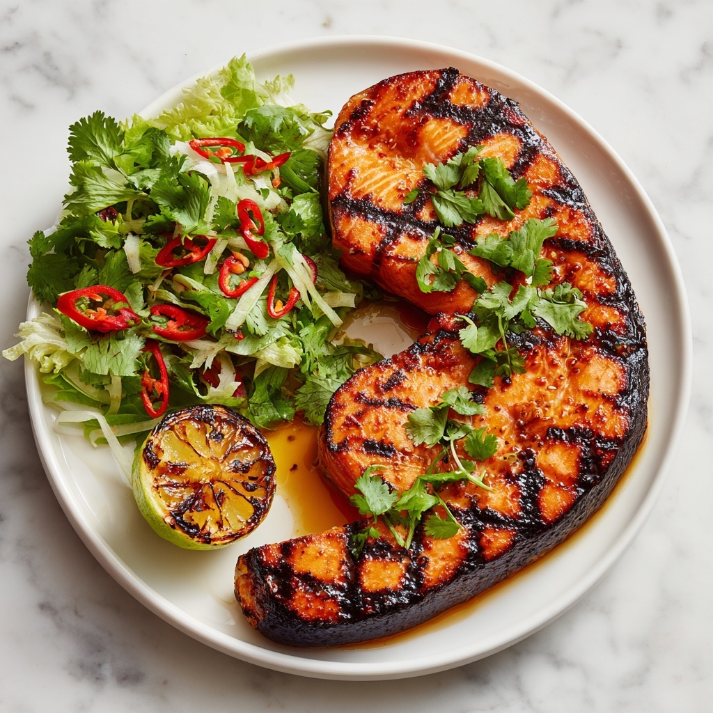 Soy Salmon Steak with Sambal Salad Recipe - Recipe Image