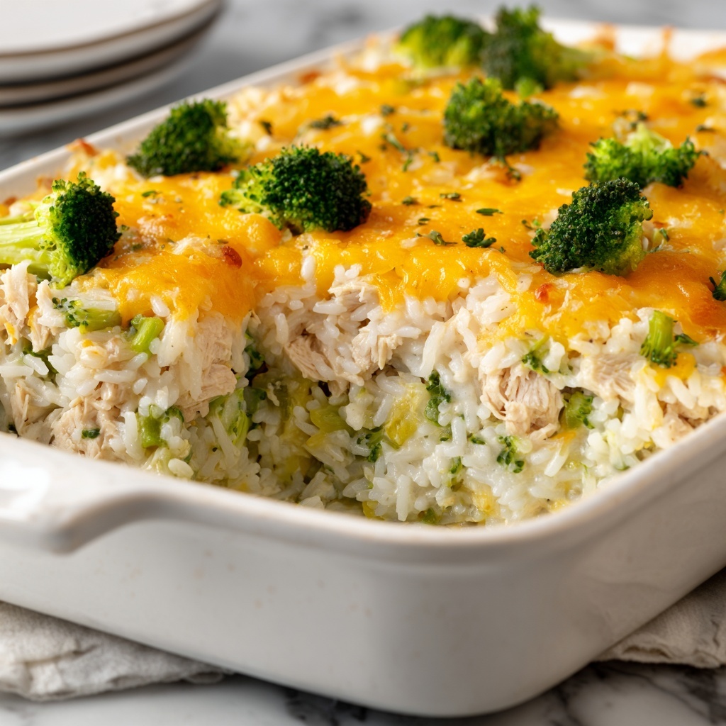 Easy Cheesy Chicken Broccoli Rice Casserole Recipe - Recipe Image