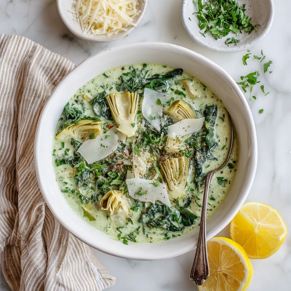 Creamy Spinach and Artichoke Soup Recipe - Recipe Image