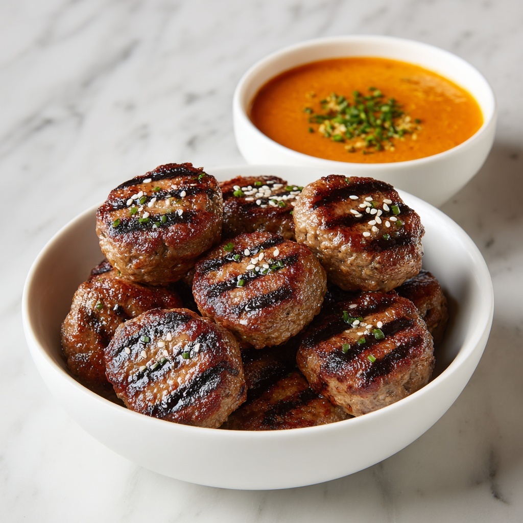 Korean BBQ Meatballs with Spicy Mayo Dip Recipe - Recipe Image