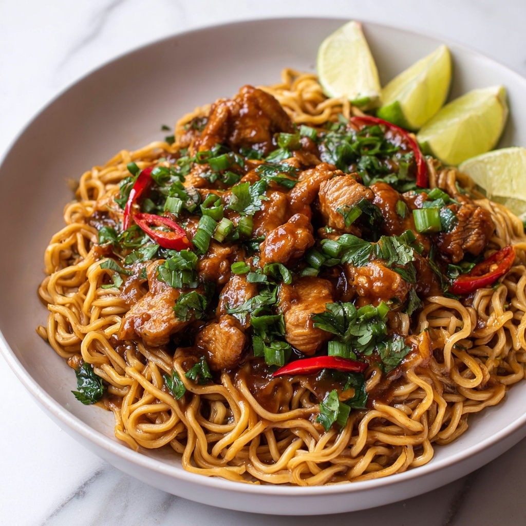 Chili Garlic Chicken with Asian Noodles Recipe - Recipe Image