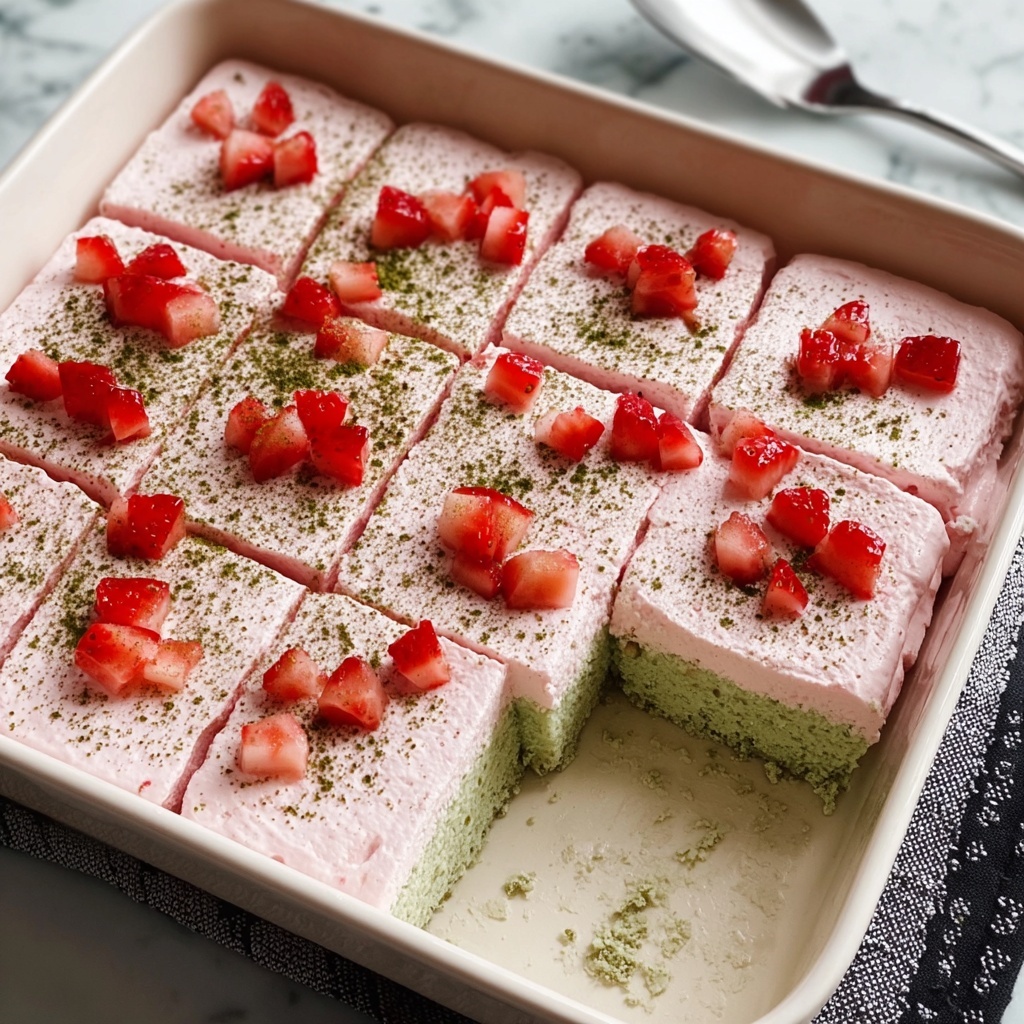 Strawberry Matcha Tres Leches Cake Recipe - Recipe Image